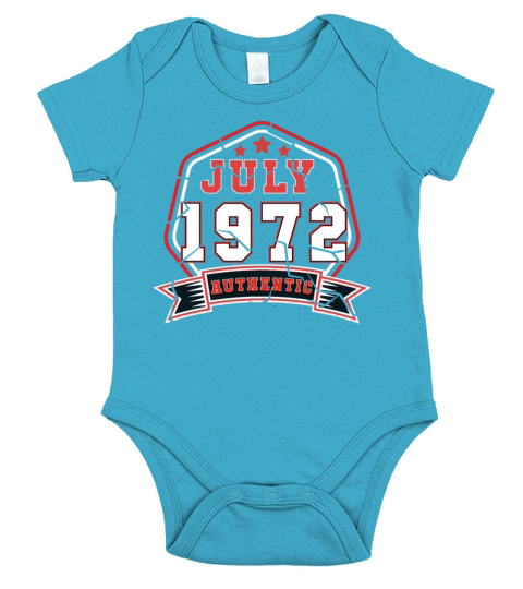 July 1972 Vintage Gift Idea Short Sleeve Baby One-Piece