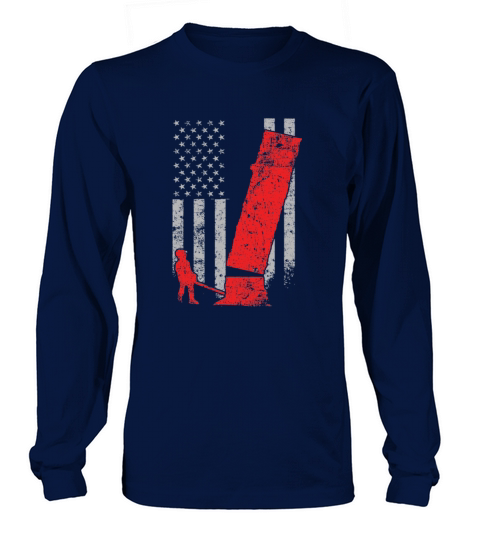 Logging Flag Red Logger Felling a Tree on US Flag Long sleeved Unisex