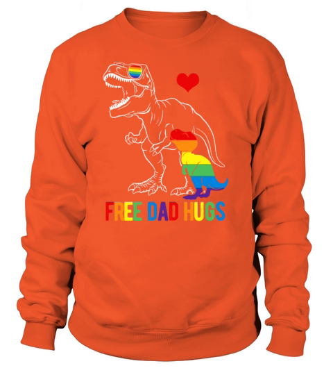 Free Dad Hugs Dinosaur LGBT Transgender Women's Sweatshirt