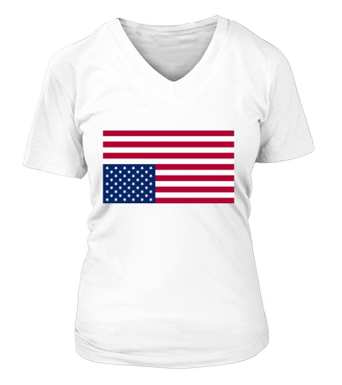 Upside Down American Flag - Hat V-neck T-Shirt Woman