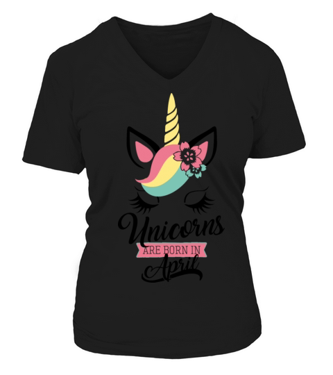 unicorns are born in april Women's V-Neck T-shirt