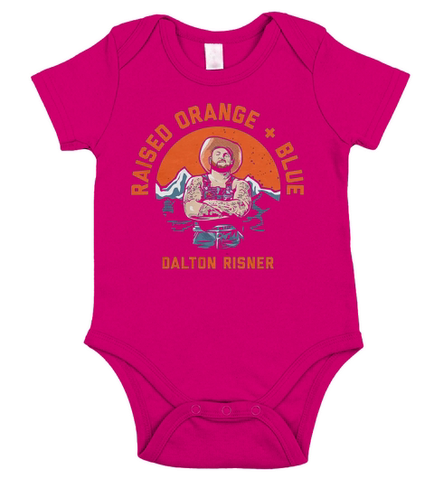 Dalton risner raised orange and blue Short Sleeve Baby One-Piece