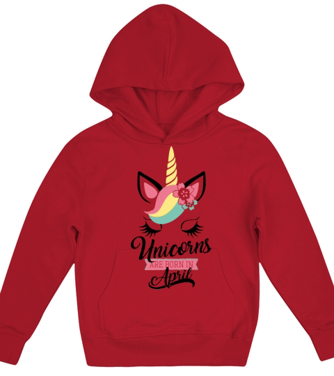 unicorns are born in april Kids Hoodie