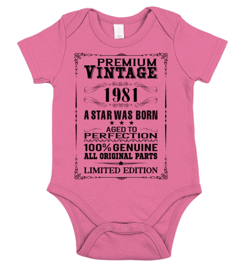 PREMIUM VINTAGE 1981 Short Sleeve Baby One-Piece