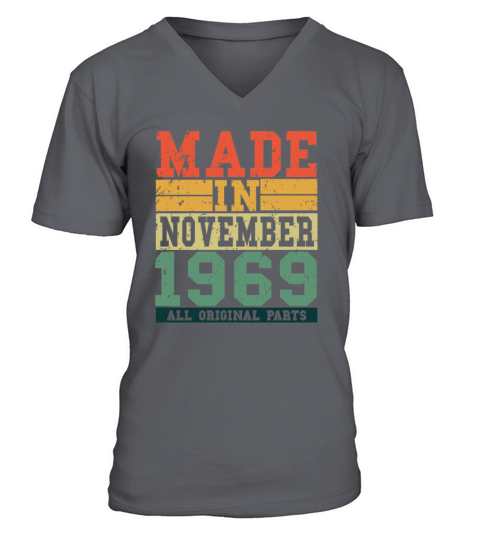 1969 Birthday November Vintage Saying Men's V-Neck T-shirt