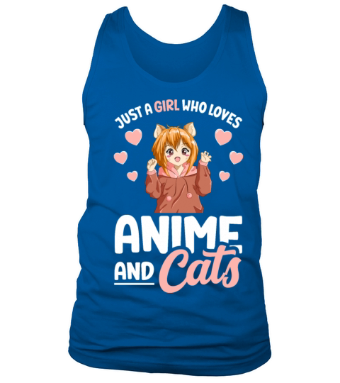 Just A Girl Who Loves Anime And Cats For Girls Men's Tank Top