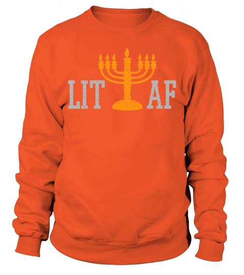 Lit AF Menroah Hanukkah Funny Jewish Men's Sweatshirt