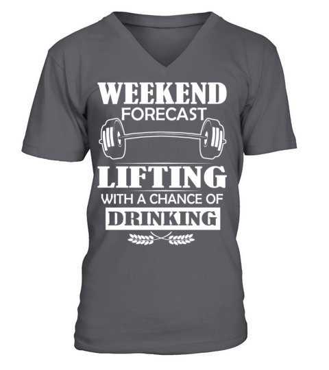 Lifting with a chance of drinking tee Men's V-Neck T-shirt