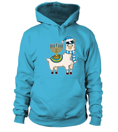 Chanukah Alpaca Happy Hanukkah Llama Menorah Men's Hoodie