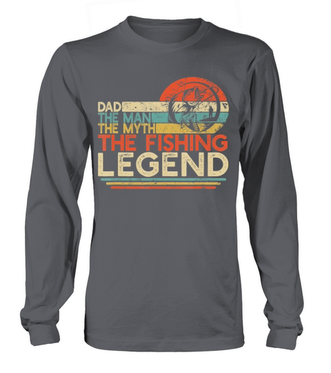 Mens Vintage Bass Fishing Dad Man The Myth The Men's Long Sleeve