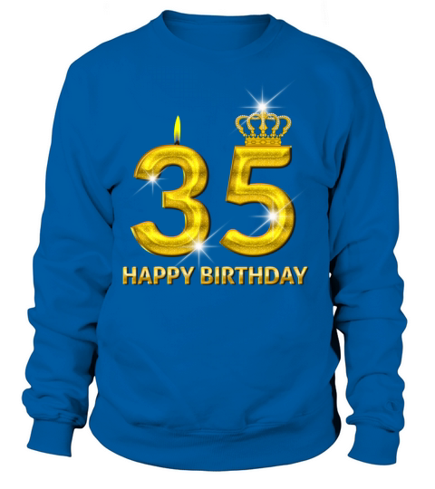35 - Happy Birthday - Golden Number Women's Sweatshirt