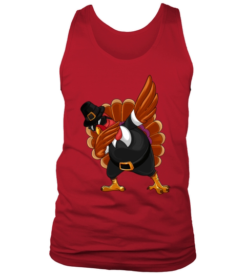Thanksgiving Day Dabbing Turkey Pilgrim Boys Girls Men's Tank Top