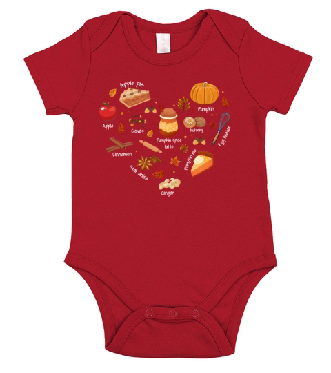 Baking Gadget Apple Pie Autumnal Fall Vibe Pumpkin Short Sleeve Baby One-Piece