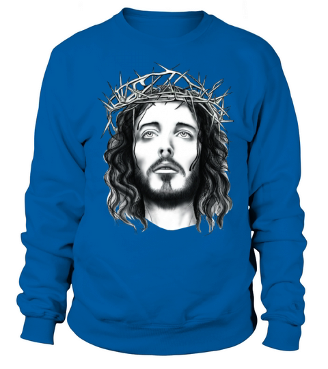 jesus with crown of thorn Women's Sweatshirt