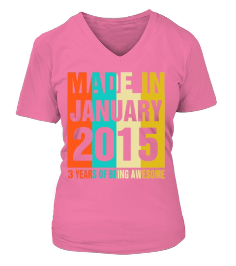 Retro January 2015 3 Years Of Being Awesome Women's V-Neck T-shirt