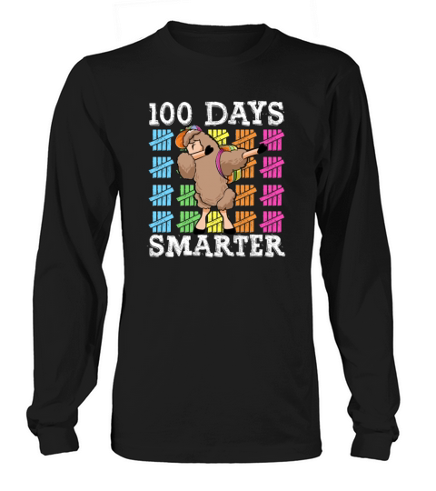 100 Days Of School Dabbing Llama Smarter Boys Men's Long Sleeve