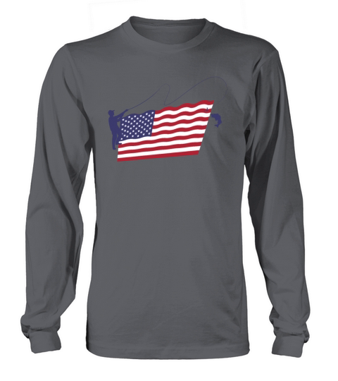 Dad Fly Fishing US Flag Shirt Women's Long Sleeve