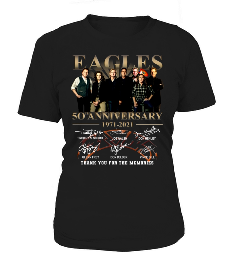 Eagles 50th Anniversary 1971 2020 Thank You For The Memories Signatures Women's T-Shirt