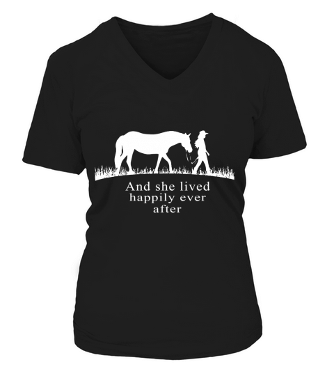 Horse Lover And She Lived Happily Ever After V-neck T-Shirt Woman