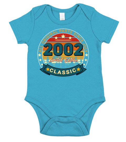 July 2002 Vintage Gift Idea Short Sleeve Baby One-Piece