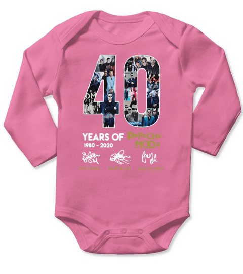 40 years of 1980-2020 Depeche Mode signatures Long Sleeve Baby One-Piece