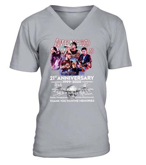 Avenged Sevenfold 21st anniversary 1999 2020 thank you for the memories signatures V-Neck T-shirt