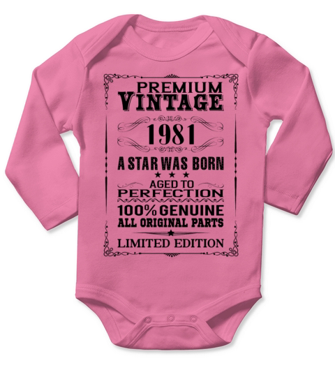 PREMIUM VINTAGE 1981 Long Sleeve Baby One-Piece