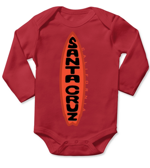 Santa Cruz CA with Board Center Long Sleeve Baby One-Piece