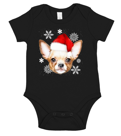 Funny Chihuahua Hat Santa Christmas Pajamas Family Short Sleeve Baby One-Piece