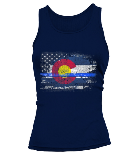 Colorado Thin Blue Line Flag T-Shirt Tank top Woman