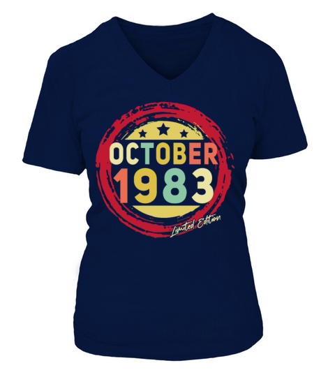Born October 1983 Vintage Gift Women's V-Neck T-shirt
