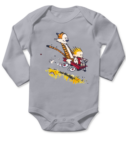 Calvin And Hobbes Racing Long Sleeve Baby One-Piece
