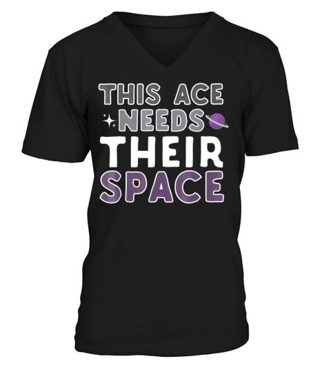 This Ace Needs Their Space LGBT Asexual Funny Men's V-Neck T-shirt