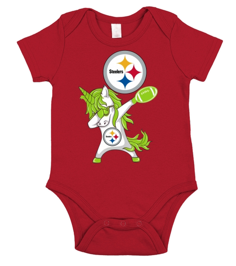 Pretty St Patrick Day Dabbing Unicorn Football pittsburgh-steeler shirt Short Sleeve Baby One-Piece
