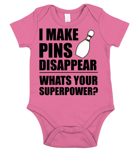 I Make Pins Disappear Superpowr Bowling Short Sleeve Baby One-Piece