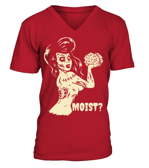 Horror Art Goth Girl Brain Eater Moist Psychobilly Men's V-Neck T-shirt