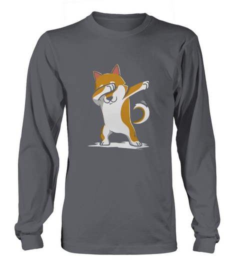 Shiba Inu Cute Dabbing T-Shirt Funny Dab Dance Gift Shirt Long sleeved Unisex