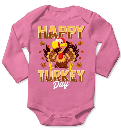 Happy Turkey Long Sleeve Baby One-Piece