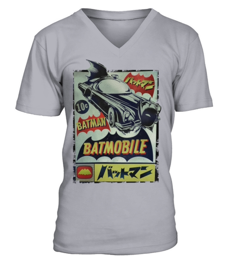 DC Comics Originals Batman Batmobile Japanese Men's V-Neck T-shirt