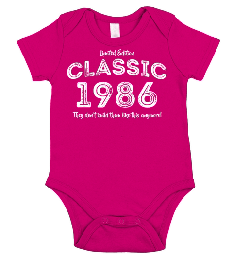 Classic Vintage 1986 35th Birthday For 35 Year Old Short Sleeve Baby One-Piece