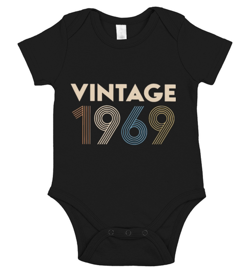vintage 1969 birthday gift men women birthday Short Sleeve Baby One-Piece