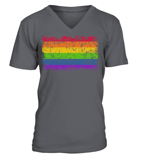 Rainbow Flag Vintage Men's V-Neck T-shirt