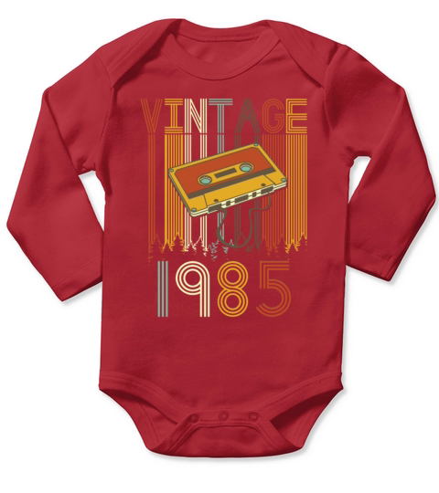 Vintage 1985 Retro Long Sleeve Baby One-Piece