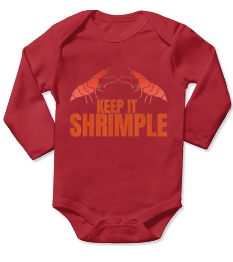 Keep It Shrimple Shrimp Seafood Long Sleeve Baby One-Piece