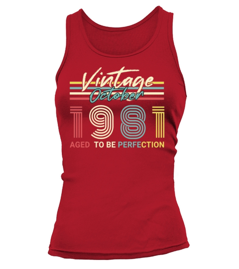 Born 1981 October Vintage Gift Idea Women's Tank Top