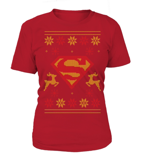 Justice League Superman Logo Ugly Christmas Women's T-Shirt