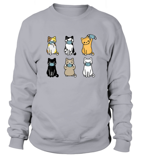 Cat Face Mask Cute Pet Cats Lovers Women's Sweatshirt