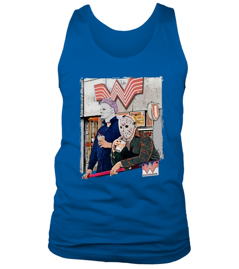 Jason Voorhees and Michael Myers drinking Whataburger Tank Top Unisex