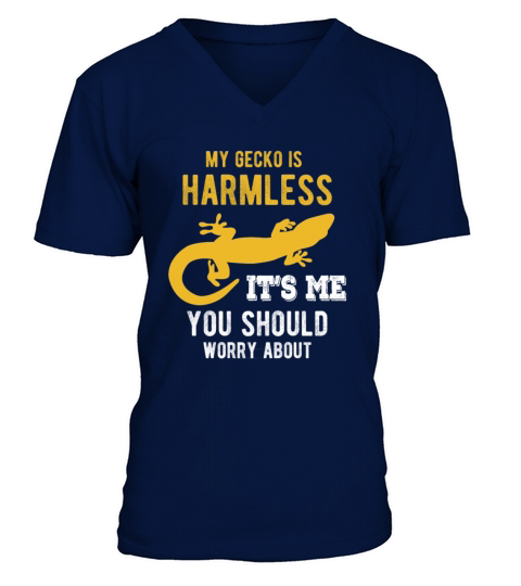 My Gecko Is Harmless Funny Reptile Lover Men's V-Neck T-shirt