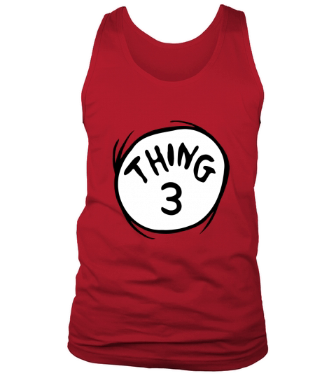 Dr Seuss Thing 3 Emblem RED Tank Top Unisex